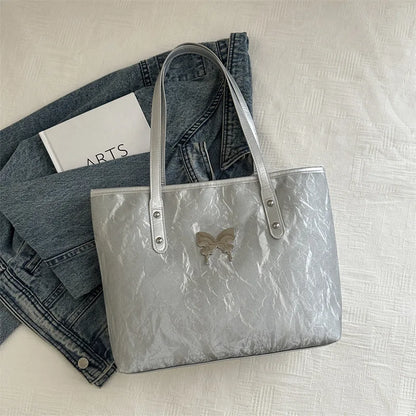 Large Capacity Tote Bag Women PU Leather Shoulder Handbag Ladies Casual Hand Bag Versatile Shopping Wholesale Custom Logo