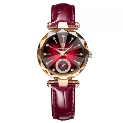 POEDAGAR 719 Leather Women's Quartz Wristwatch Fashion Vintage Business Luxury Waterproof  Watch for Women Ladies Montre Relojes