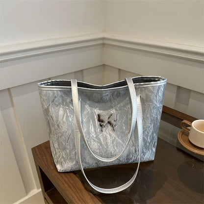 Large Capacity Tote Bag Women PU Leather Shoulder Handbag Ladies Casual Hand Bag Versatile Shopping Wholesale Custom Logo