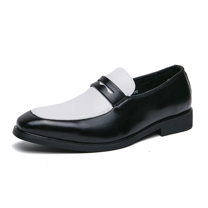 Cross-border Men's New Design Dress Shoes & Oxfords PU Leather Casual High Top Toe Loafers Easy Wear Large Sizes Fashion Shoes