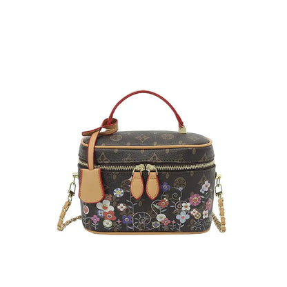 Top-Tier Designer Luxury Vanity Bag Genuine Leather Cowhide Multi-color Flower Monogram Handbag Crossbody Bag