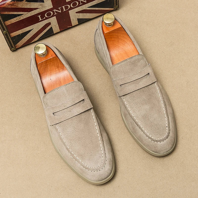 Leather Dress Shoes Breathable British Style Loafers Genuine Leather Versatile and Lightweight Casual Comfortable Office Shoes