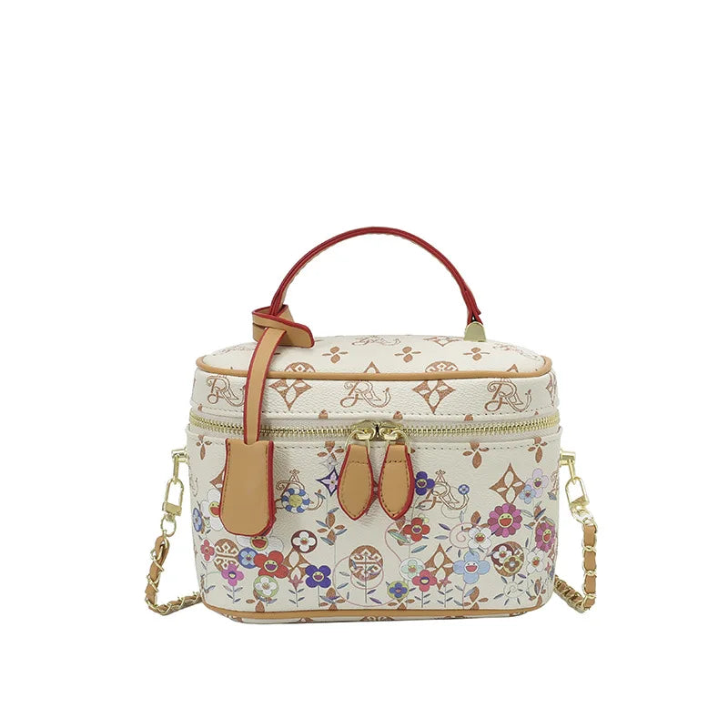 Top-Tier Designer Luxury Vanity Bag Genuine Leather Cowhide Multi-color Flower Monogram Handbag Crossbody Bag