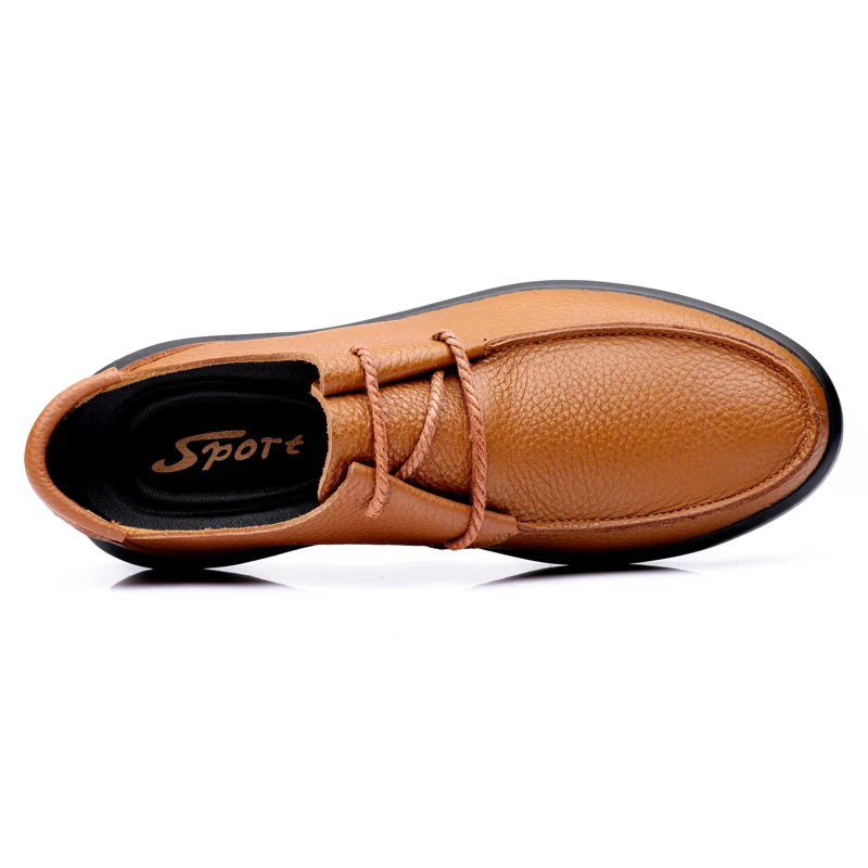 New Wholesale Oxford and Dress Shoes Flexible Business Casual Lace-up Men's Ankle Boots Top Cow Leather 37-45# High Quality