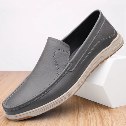 Men's Loafers Flats Uniform Dress Oxford Shoes Low-top Slip on Driving Shoes Penny Loafer Genuine Leather Light-Weight Casual