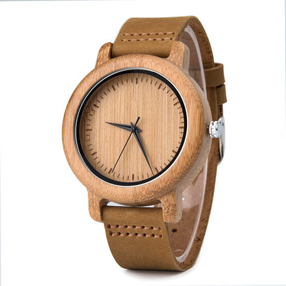For DODO DEER 2020 Antique Bamboo Quartz Wristwatch Genuine Leather Strap Branded Couples Fashion Pointer Dial