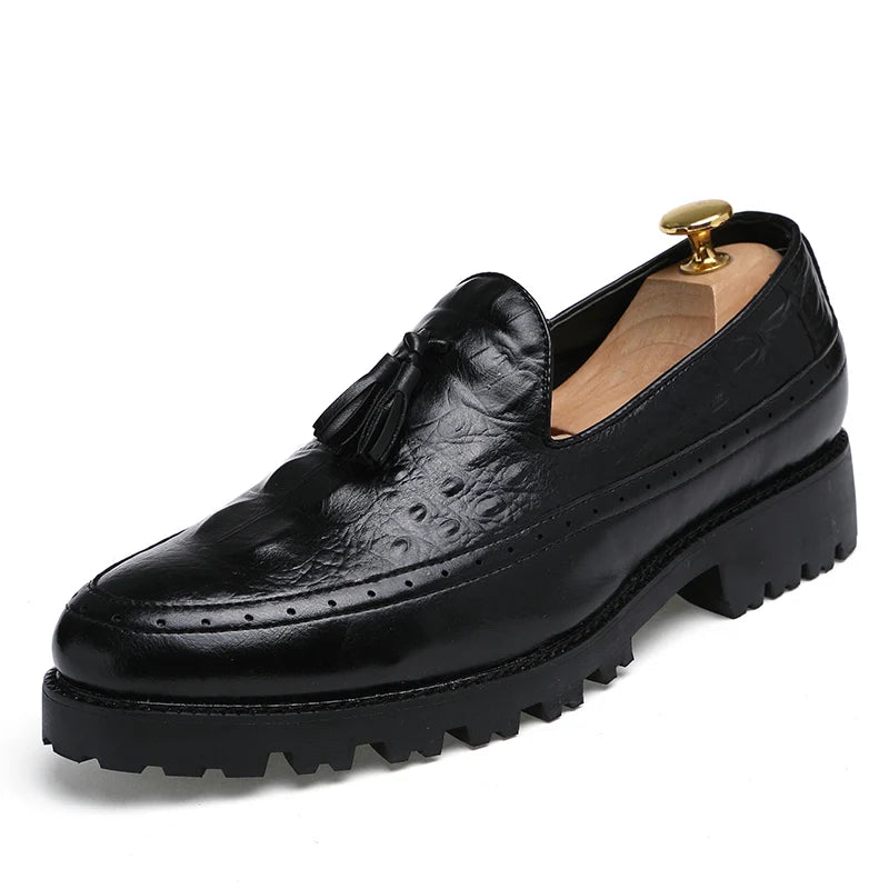 2021 New Arrivals Mens Oxford Loafers Slip-On Pointy Toe Business Casual Dress Formal Leather Shoes