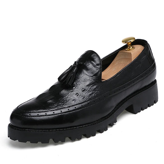 2021 New Arrivals Mens Oxford Loafers Slip-On Pointy Toe Business Casual Dress Formal Leather Shoes