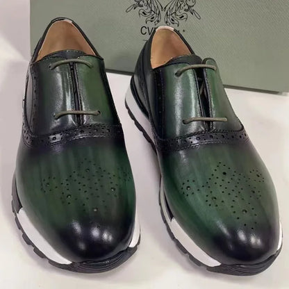 Men's Retro Style British Oxford Wedding Dress Shoes Comfortable Genuine Leather Business Formal for Autumn Season