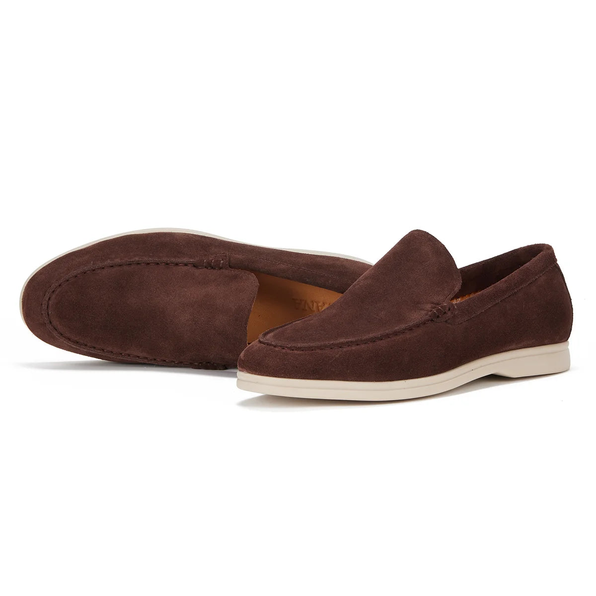 Men's Suede Cow Leather Penny Loafers Slip-On Flats Moccasins Casual Shoes Peas Comfortable Footwear