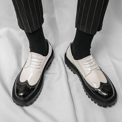 Slip-On Men's Loafers Shoes Cow Leather Solid Comfortable Hard-Wearing Platform Casual Dress Shoes Oxfords Spring Summer Autumn
