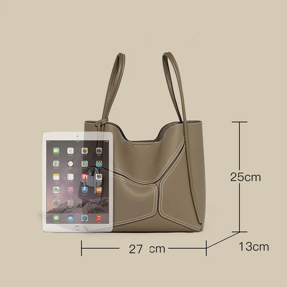 Manufacturer Real Cowhide Leather Woman Tote Bag Large Capacity Shoulder Bags Women Crossbody Handbags