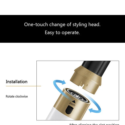 Prussian Blue 6 in 1 Professional Hair Multi Styler Blow Dryer Brush Hot air Comb Curling Irons Hair Curler With Leather case