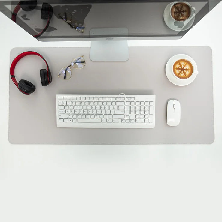 Anti-slip Mouse Pad Double-Sided Leather/Suede Gaming Mice Mat Desk 300*600mm Comfortable for Home Office Laptop PC MacBook