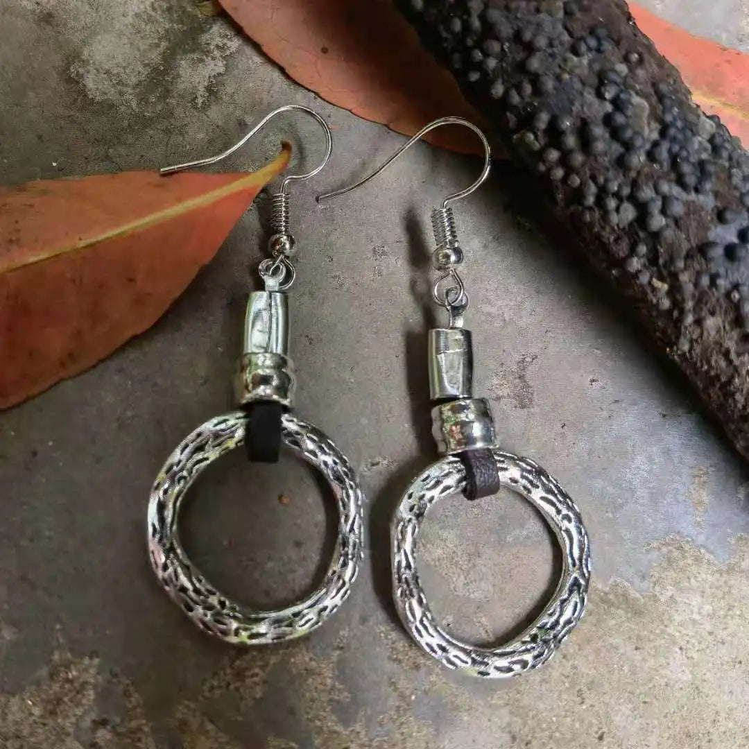 leather Earrings big leather Earrings Spiral Shell leather earrings Bohemia Earring