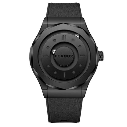 For FB0091 43mm Dial Gray Leather Men's Cartoon Simple Magnetic Levitation Watch with 3D Floating Ball Waterproof Gift Box
