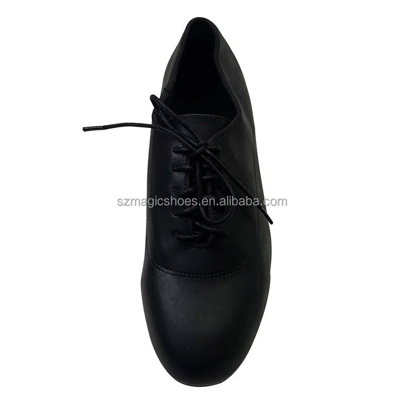 Professional Men\'s Dance Shoes Leather Black Latin Ballroom Dancing Shoes