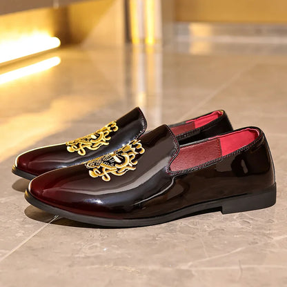 New Hot Selling Large Size 40-48 Embroidered Business Casual Breathable Men's Leather Shoes
