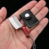 YATONG Mini Outdoor Multi-Functional Knife Set OEM 3Cr13 Stainless Steel Blade Wood Handle DIY Grade Scabbard Keychain Leather 1