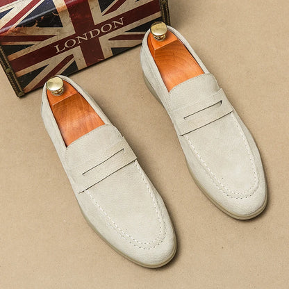 Leather Dress Shoes Breathable British Style Loafers Genuine Leather Versatile and Lightweight Casual Comfortable Office Shoes