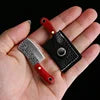 YATONG Mini Outdoor Multi-Functional Knife Set OEM 3Cr13 Stainless Steel Blade Wood Handle DIY Grade Scabbard Keychain Leather 1