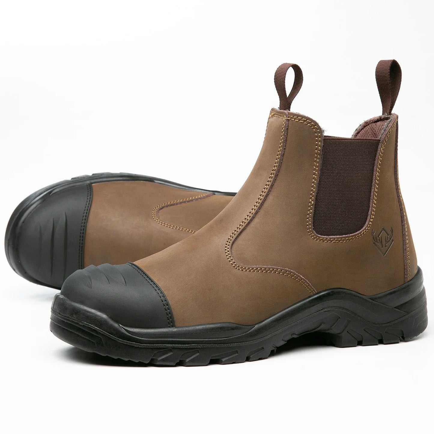 Slip on Steel Toe Fashion Water Resistant Breathable Leather Anti-smashing Anti-puncture Safety Shoes for Men Mining