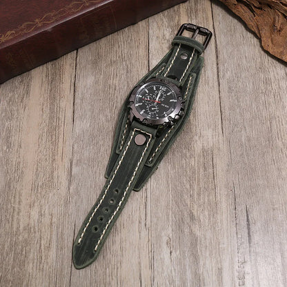 Hot Style Men Watch Vintage Hand-sewn Leather Bracelets Quartz Watches Punk Wristband Individuality Watch for Men and Women
