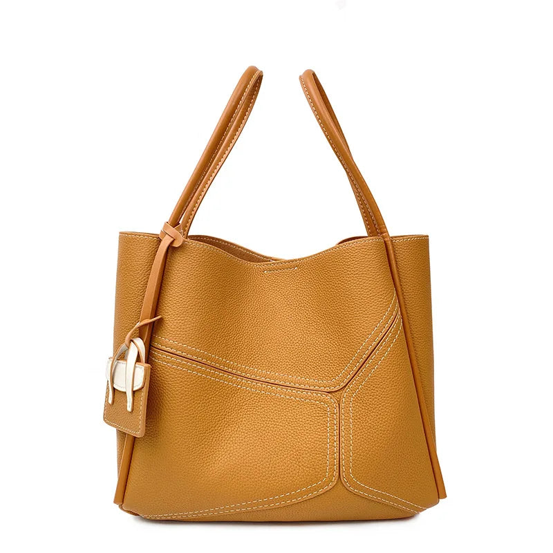 Manufacturer Real Cowhide Leather Woman Tote Bag Large Capacity Shoulder Bags Women Crossbody Handbags