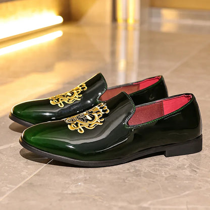 New Hot Selling Large Size 40-48 Embroidered Business Casual Breathable Men's Leather Shoes