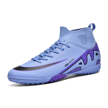 High Quality Football Socks Soccer Children's Unisex Anti-Slip Football Shoes with Synthetic Leather Upper for Grass Training