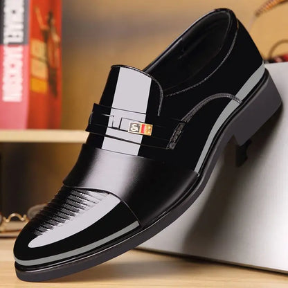 Men's Genuine Leather Lace-up Business Formal Shoes Comfort Wedding Shoes Autumn Black Casual Youth Versatile