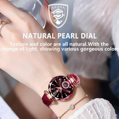 POEDAGAR 719 Leather Women's Quartz Wristwatch Fashion Vintage Business Luxury Waterproof  Watch for Women Ladies Montre Relojes