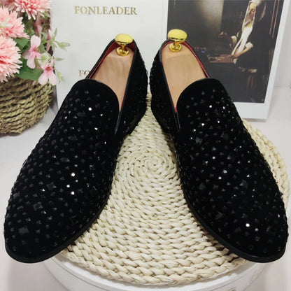 Diamond on the Upper Big Size 13 Wedding Wear Fashion Formal PU Leather Dress Shoes for Men