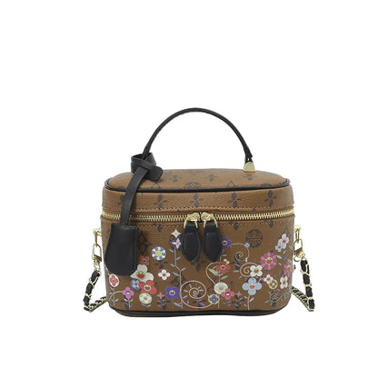Top-Tier Designer Luxury Vanity Bag Genuine Leather Cowhide Multi-color Flower Monogram Handbag Crossbody Bag