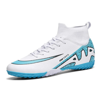 High Quality Football Socks Soccer Children's Unisex Anti-Slip Football Shoes with Synthetic Leather Upper for Grass Training