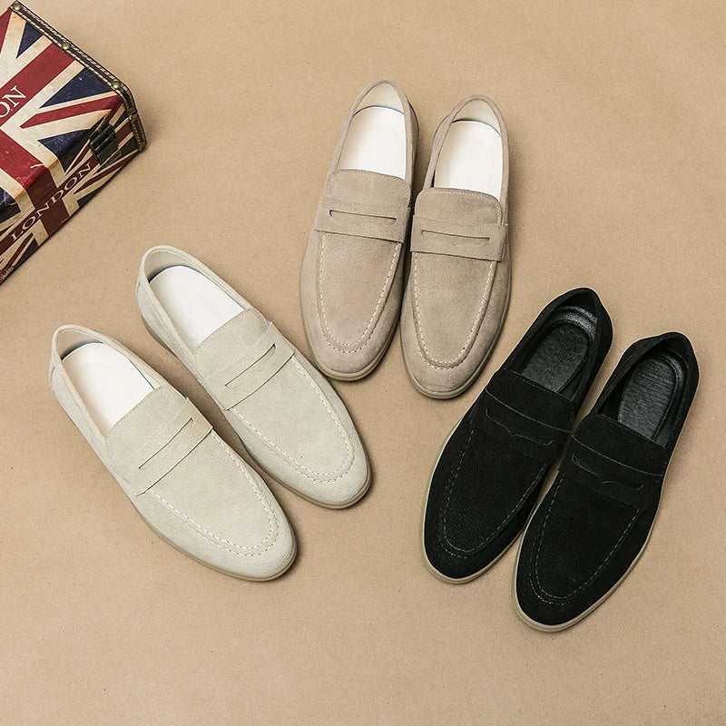 Leather Dress Shoes Breathable British Style Loafers Genuine Leather Versatile and Lightweight Casual Comfortable Office Shoes