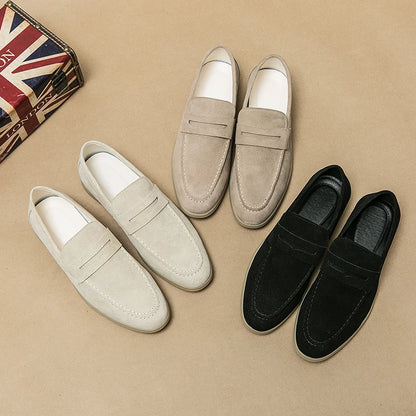 Leather Dress Shoes Breathable British Style Loafers Genuine Leather Versatile and Lightweight Casual Comfortable Office Shoes