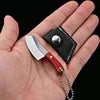 YATONG Mini Outdoor Multi-Functional Knife Set OEM 3Cr13 Stainless Steel Blade Wood Handle DIY Grade Scabbard Keychain Leather 1