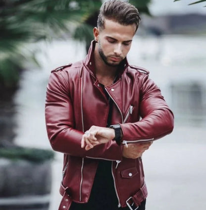 Liu Ming New Autumn Winter Mens Fashion PU Leather Plus Size Jacket Coats