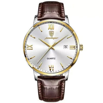 POEDAGAR 826 Men's Watches Top Reloj Luxury Men Wrist Watch Leather Quartz Watch Sports Waterproof Male Business Date Clock