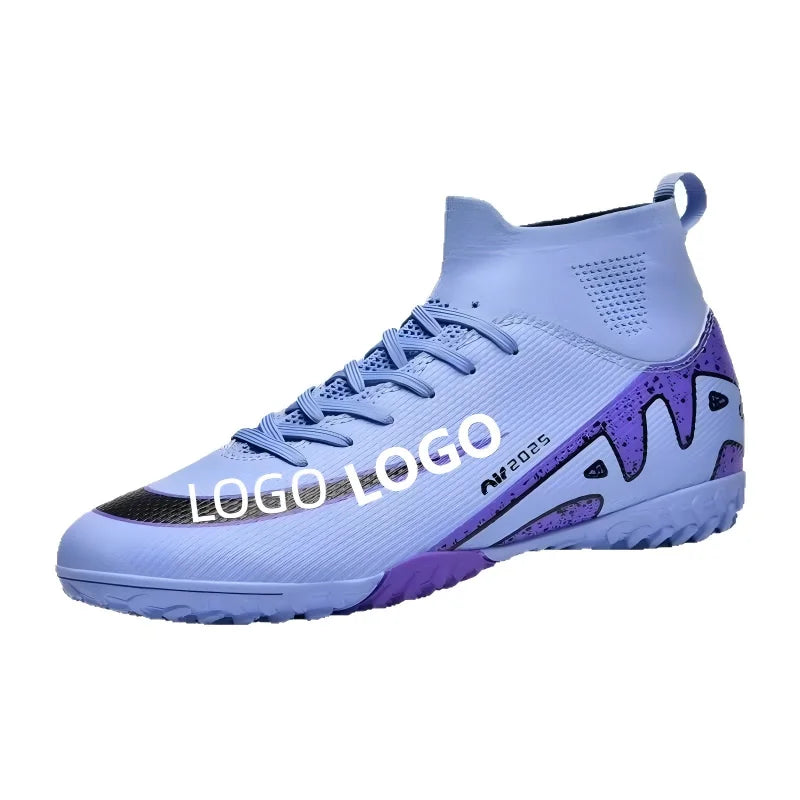 High Quality Football Socks Soccer Children's Unisex Anti-Slip Football Shoes with Synthetic Leather Upper for Grass Training