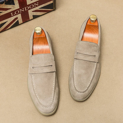 Leather Dress Shoes Breathable British Style Loafers Genuine Leather Versatile and Lightweight Casual Comfortable Office Shoes