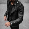 OEM Service Popular Selling Fashion Men Casual Leather Plus Size Jacket Solid Color Long Sleeve PU Brown Slim Coat