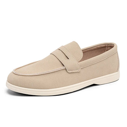 Men's Solid Summer Breathable Bean Shoes Slip-on Round Toe Imitation Leather Lining Casual Lazy Loafers Office & Career