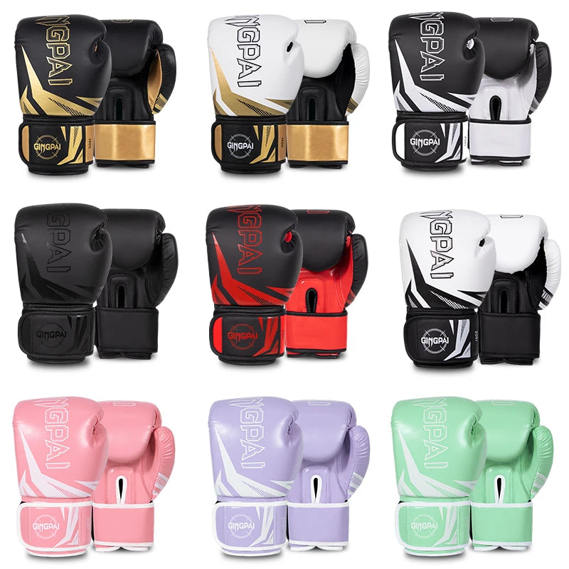 Professional Muay Thai MMA Sanda Training Gloves Daily Outdoor Waterproof PU Leather 6-16oz for Closure Non-Slip