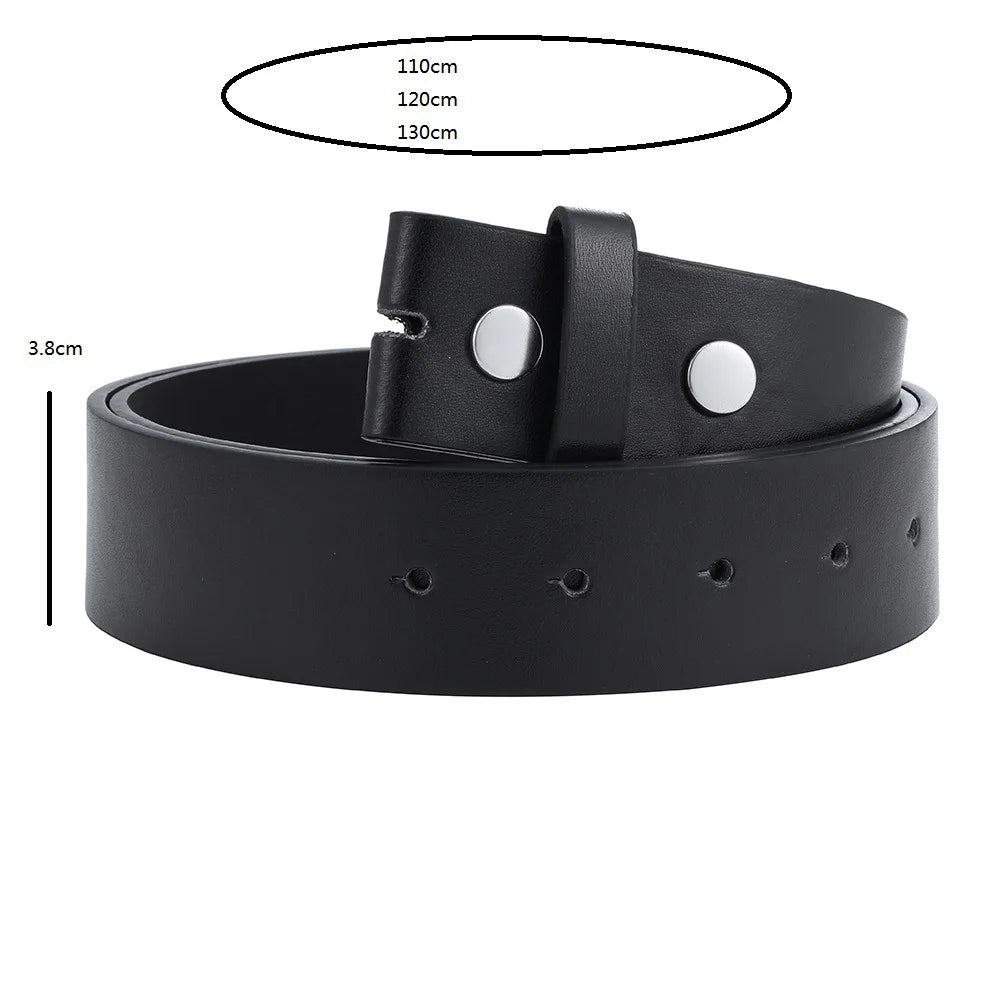 Wholesale Custom Men's Pu Black Brown Leather Belts Snap on Strap Without Buckle Top Quality in Stock Free Sample