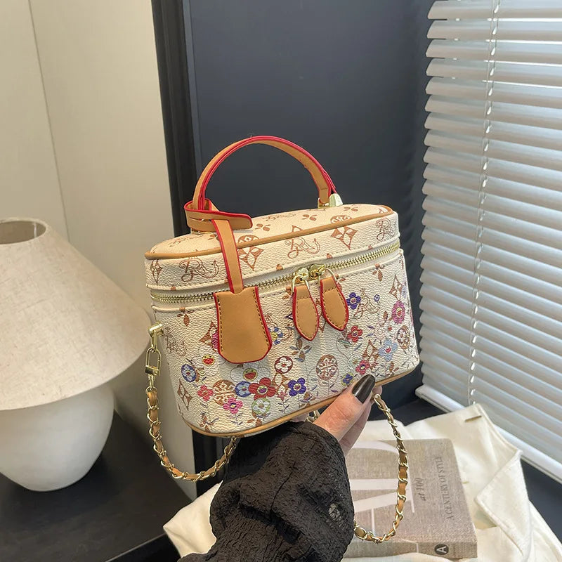 Top-Tier Designer Luxury Vanity Bag Genuine Leather Cowhide Multi-color Flower Monogram Handbag Crossbody Bag