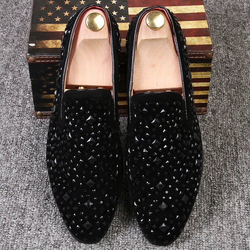 Diamond on the Upper Big Size 13 Wedding Wear Fashion Formal PU Leather Dress Shoes for Men