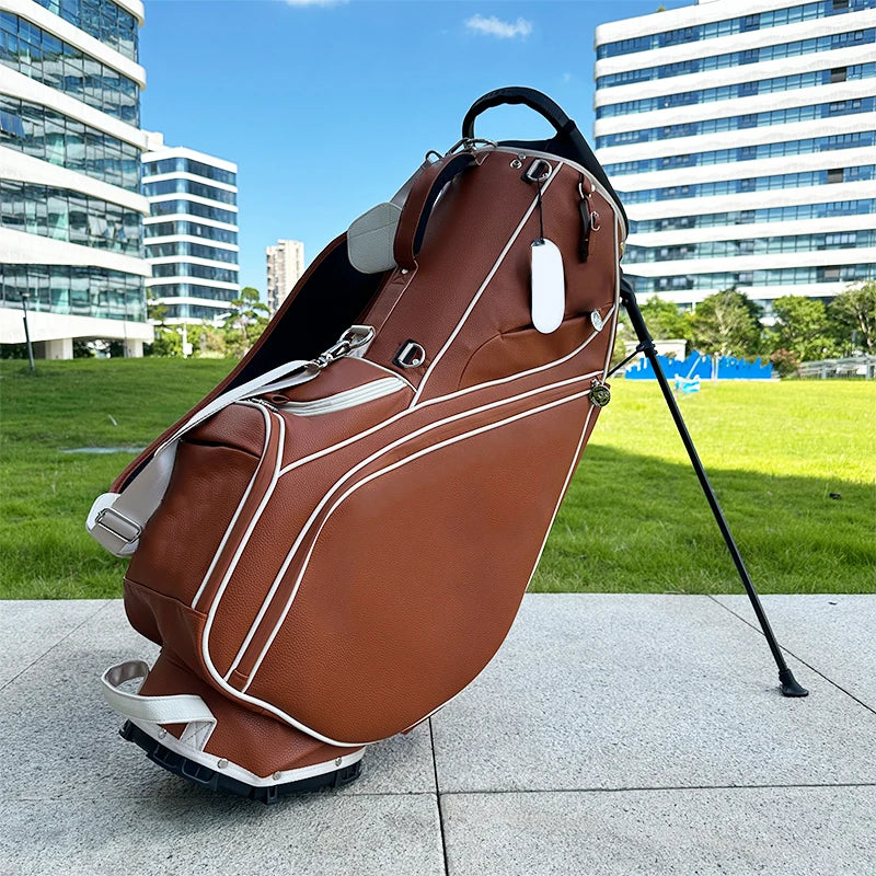 Hot Sale Lightweight Golf Stand Bag Custom Logo PU Nylon & Waterproof Leather 5-Way Access for Wholesale