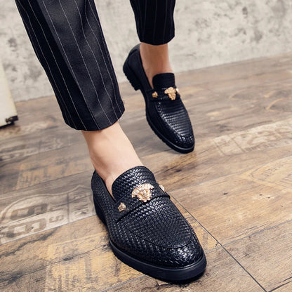 New Products 2025 British Men's Leather Dress Shoes Driving Casual Black Formal Shoes for Wedding Party